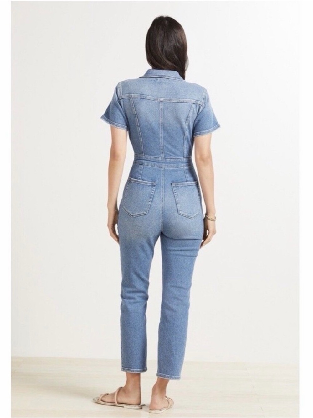 Good American Fit For Success Jumpsuit in Blue 274. - Picture 2 of 16